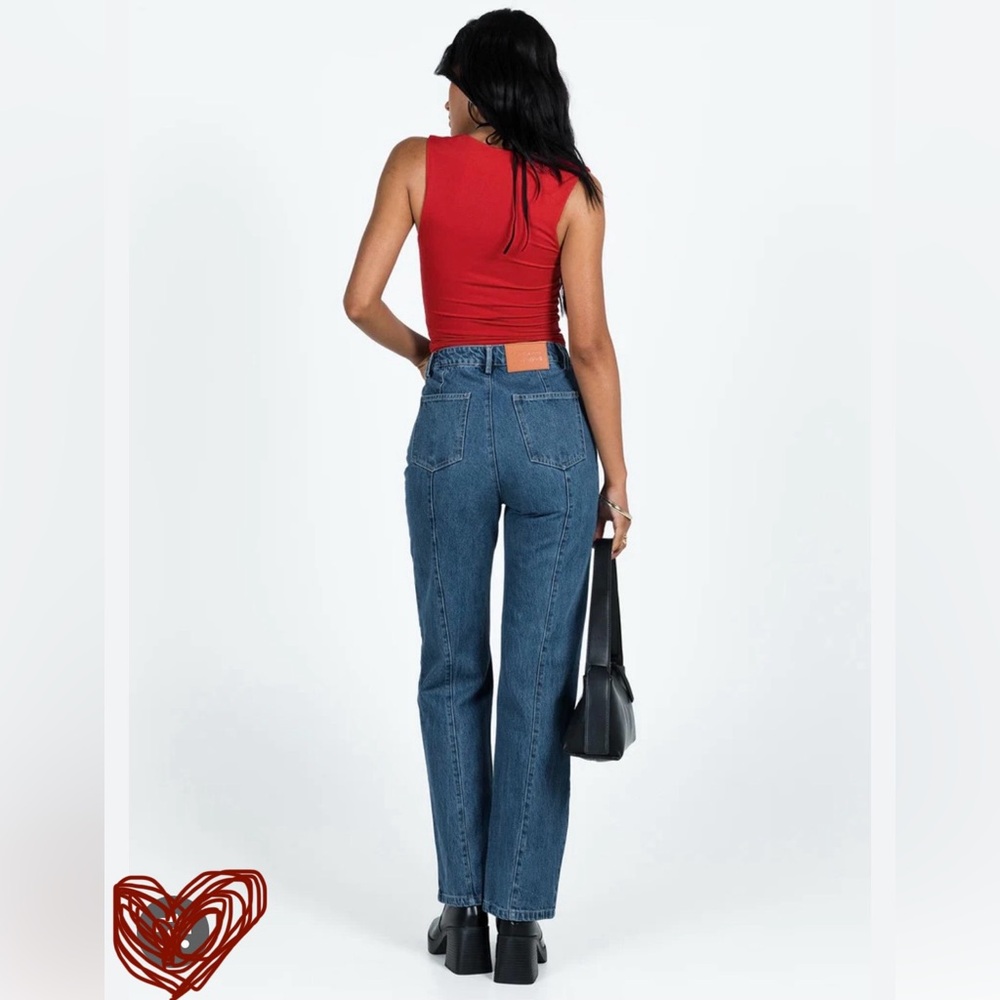 These adorable straight leg high-rise jeans are from Princess Polly!